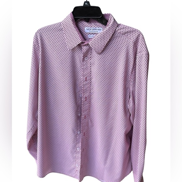 Nick Graham Men’s XL Pink Geometric Design Shirt - Picture 1 of 2